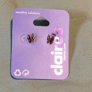 Claire’s Rose Gold Butterfly Earrings